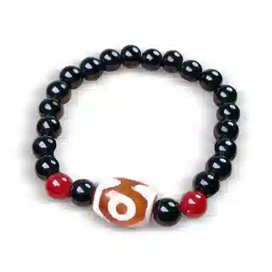 希遇  藏韵九眼天珠手串 新中式国潮轻奢 简约设计 福气满满 好运 红红火火 雅致高级白搭男女同款 玛瑙 手串 男女同款情侣款