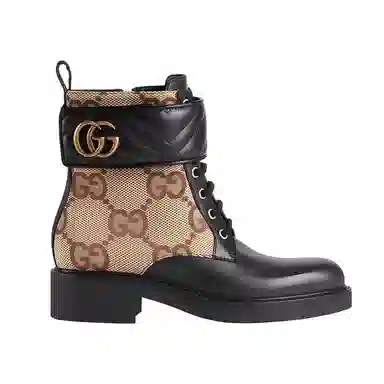 Gucci Short Boots Black Brown