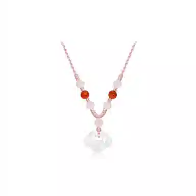 圣诞新年好礼 中国珠宝 祥云如意锁 福运圆满白月光新中式清冷古典国风复古平安顺遂简约百搭好运 玉髓 项链 男女同款情侣款