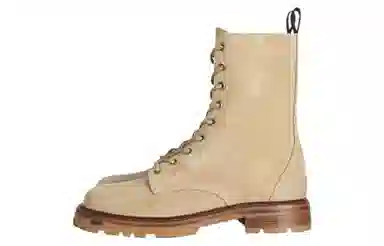 DIOR Leather Lace-Up Mid Martin Boots Brown