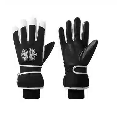 俞兆林 东北防寒女士冬季滑雪加绒加厚新中式国风户外骑车防风防寒保暖防泼水 涤纶 手套 女款