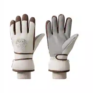 俞兆林 东北防寒女士冬季滑雪加绒加厚新中式国风户外骑车防风防寒保暖防泼水 涤纶 手套 女款