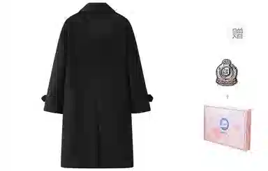 东鲸岁时记 毛呢学院风双排扣大衣 女款 黑色