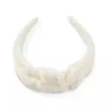 如花梦 复古克莱因蓝 高颅顶褶皱宽边 毛线 发箍 女款