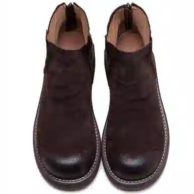 头层牛皮 舒适时尚复古风 短靴 女款