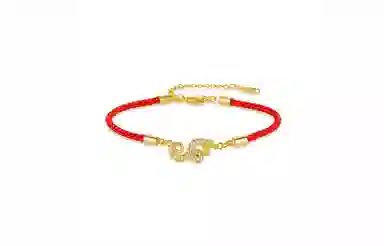 牧言 闪耀蛇形 复古新中式简约小众设计高级感 光面立体璀璨十二生肖灵蛇本命年编织红绳手饰 好运 合金 手链 女款