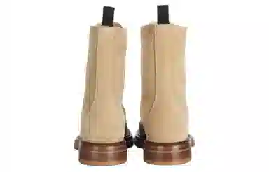 DIOR Leather Lace-Up Mid Martin Boots Brown