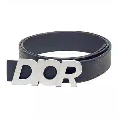 DIOR Smooth Buckle Leather Belt Blue