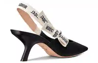 DIOR J'Adior Embroidered Heel Pumps Black