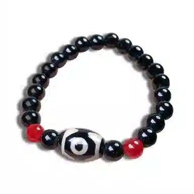 希遇  藏韵九眼天珠手串 新中式国潮轻奢 简约设计 福气满满 好运 红红火火 雅致高级白搭男女同款 玛瑙 手串 男女同款情侣款