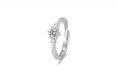 牧言 一见钟情 气质简约小众设计高级感 光面立体交织素圈闪耀对戒可调节指环 合金 戒指 男女同款情侣款