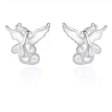 【浴火凤凰】 零界 新中式轻奢小众高级感设计 气质养耳洞防堵 好运招财轻奢潮流日常百搭上班校园穿搭通勤 合金 耳钉 女款