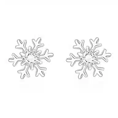 零界 雪花精灵 三秒心动 时尚好运招财轻奢潮流日常百搭上班校园穿搭通勤养耳洞防堵 合金 耳钉 女款