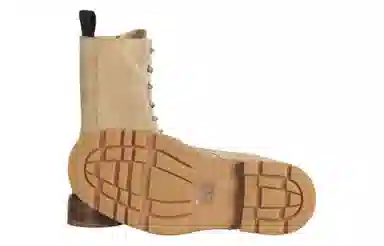 DIOR Leather Lace-Up Mid Martin Boots Brown