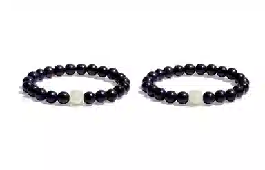 嘉福莱 流光顶珠 莹润清透素雅气质 简约禅意素串 国风校园通勤百搭 金丝檀木 手串 男女同款情侣款