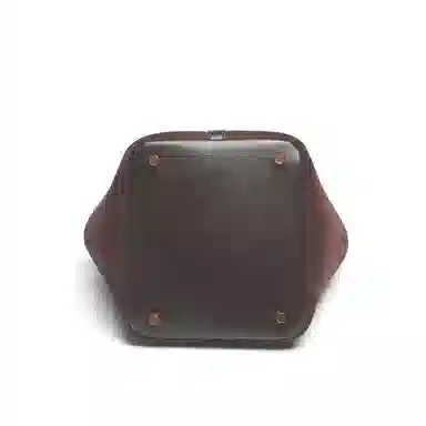 木林森 复古拼接多隔层收纳 聚氨酯 手提包 女款 酒红色