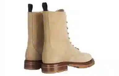 DIOR Leather Lace-Up Mid Martin Boots Brown