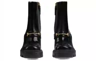 Gucci Leather Ankle Boots Black