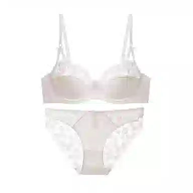 内在密码 本命年女蕾丝蝴蝶结少女心大胸显小内衣裤套装 女款
