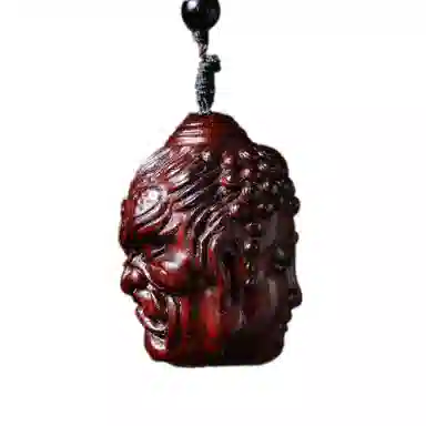 一念之间 物㯖 新中式国潮手工精雕盘玩挂件轻奢高级感车载挂饰随身把玩件招财进宝平安顺遂送礼盒#好运 檀木 木作把件 男女同款情侣款