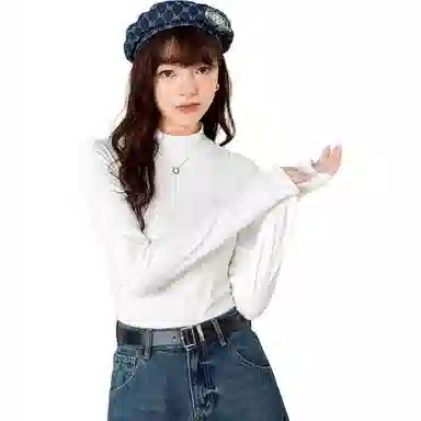 法文箱子 通勤休闲半高领长袖针织衫 女款