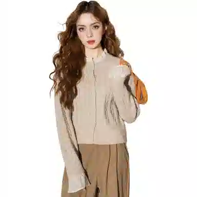 法文箱子 圆领休闲假两件长袖毛衣 女款