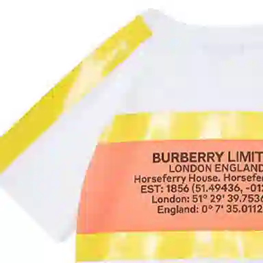 Burberry Tape Detail Address Print T-Shirt White