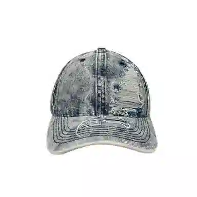 浪莎 水洗做旧破洞牛仔美式街头 聚酯纤维 鸭舌帽 男女同款情侣款