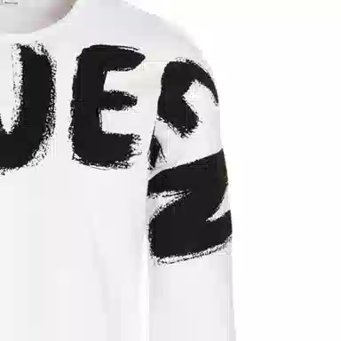 Alexander McQueen FW22 Logo Crewneck Long Sleeve Tee White