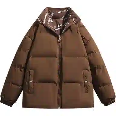 极限涡轮 美式立领基础双面穿复古纯色时尚宽松港风加厚保暖百搭面包服棉服 男女同款