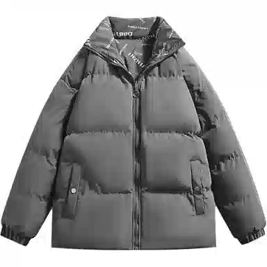 极限涡轮 美式立领基础双面穿复古纯色时尚宽松港风加厚保暖百搭面包服棉服 男女同款