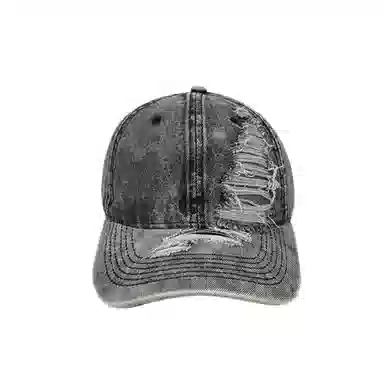 浪莎 水洗做旧破洞牛仔美式街头 聚酯纤维 鸭舌帽 男女同款情侣款