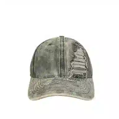 浪莎 水洗做旧破洞牛仔美式街头 聚酯纤维 鸭舌帽 男女同款情侣款