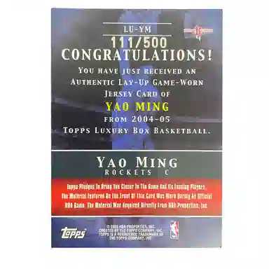 Topps Yao Ming 111500
