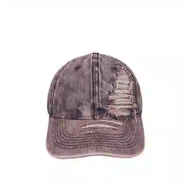 浪莎 水洗做旧破洞牛仔美式街头 聚酯纤维 鸭舌帽 男女同款情侣款