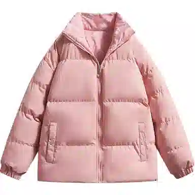 极限涡轮 美式立领基础双面穿复古纯色时尚宽松港风加厚保暖百搭面包服棉服 男女同款