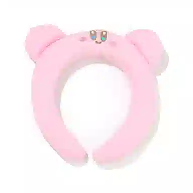 如花梦 可爱星之卡比粉色卡通洗脸面膜 布艺 发箍 女款