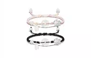 中国珠宝 招财平安扣手绳 新中式国潮转运纳福吞金兽优雅精致简约日常手工编织貔貅手饰 玉髓 手链 男女同款情侣款