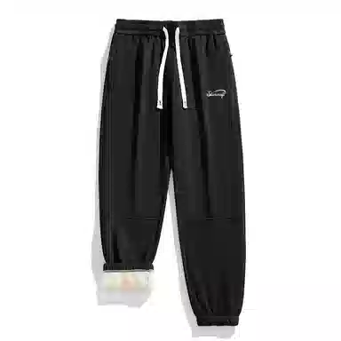 星际者 宽松厚款束脚舒适亲肤柔软百搭抽绳高街加绒针织运动裤 男女同款