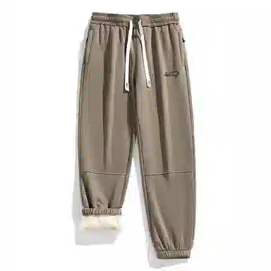 星际者 宽松厚款束脚舒适亲肤柔软百搭抽绳高街加绒针织运动裤 男女同款