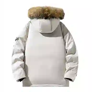 雅鹿 连帽中长款百搭羽绒服 男女同款 黑色