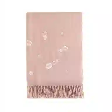 上海故事 桃香雅韵点绣刺绣工艺双面水波纹细绒高贵质感亲肤保暖礼盒包装 绵羊毛 披肩 女款 多色