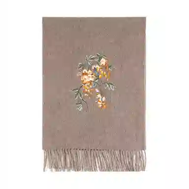 上海故事 紫藤盛开双面刺绣工艺亲肤保暖舒适百搭新中式多色选择礼盒包装 绒线围巾 女款