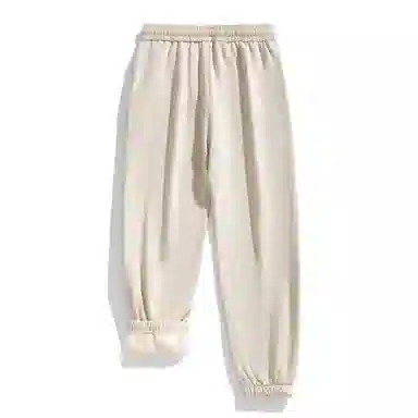 星际者 宽松厚款束脚舒适亲肤柔软百搭抽绳高街加绒针织运动裤 男女同款