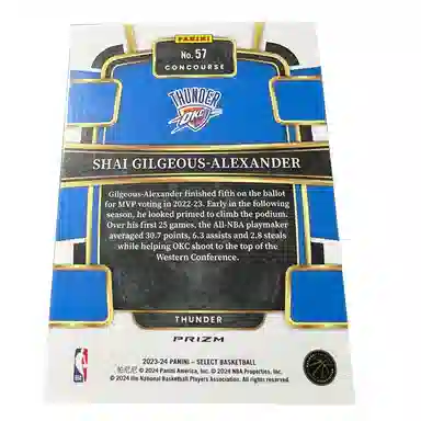 Panini Prizm SGA Thunder Card