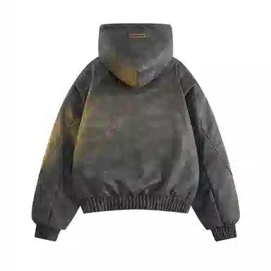 ROBINHOOD Hooded Leather Jacket