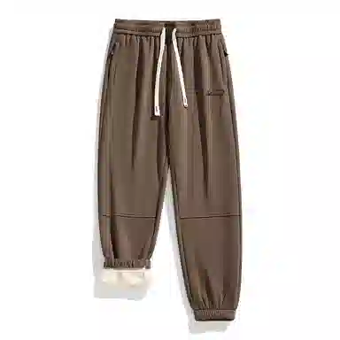 星际者 宽松厚款束脚舒适亲肤柔软百搭抽绳高街加绒针织运动裤 男女同款