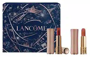 兰蔻 粉金管双支装唇膏圣诞限定彩妆套装 哑光 易上色