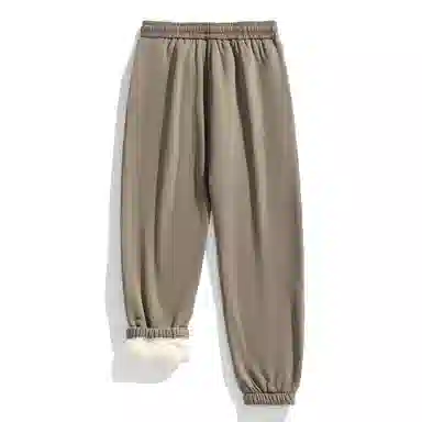 星际者 宽松厚款束脚舒适亲肤柔软百搭抽绳高街加绒针织运动裤 男女同款