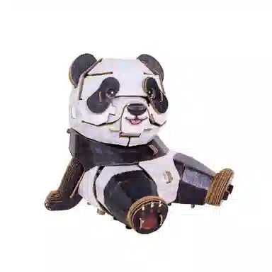 博物文创 中国国家地理博物文创梦巴格萌仔茶话会系列小熊猫长颈鹿纸模 拼装模型